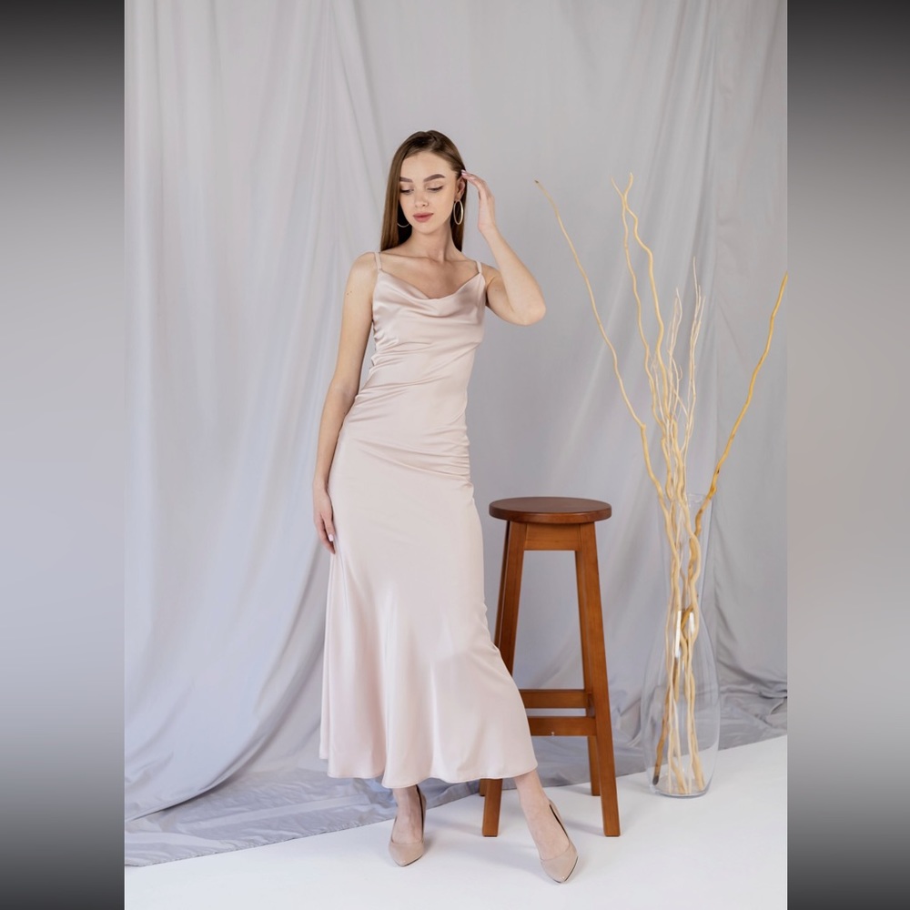 Silk Champagne Slip Dress
